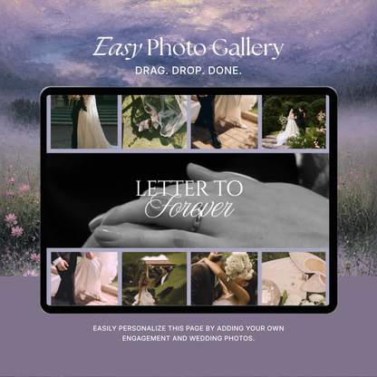 Pink Lilac Pastel Floral Wedding Website Template Canva | Wedding Invitation with RSVP, Music and Countdown Timer | Instant Download
