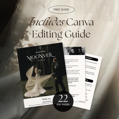 Brown & Ivory Floral Wedding Website Template with RSVP, Music and Countdown Timer: Editable Canva Website (Digital Download)