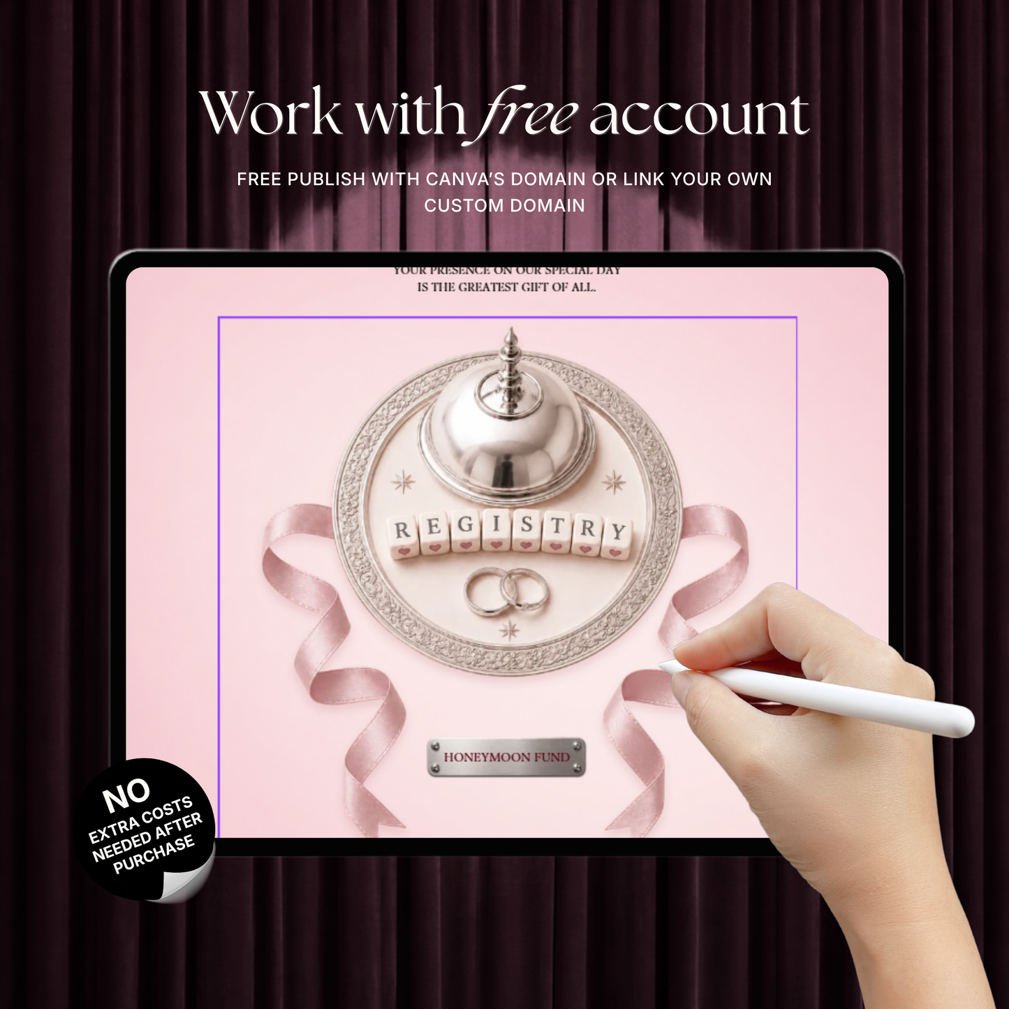Blush Pink Photo Booth Wedding Website Template | Modern Wedding Invitation with RSVP, Music and Countdown Timer | Instant Download