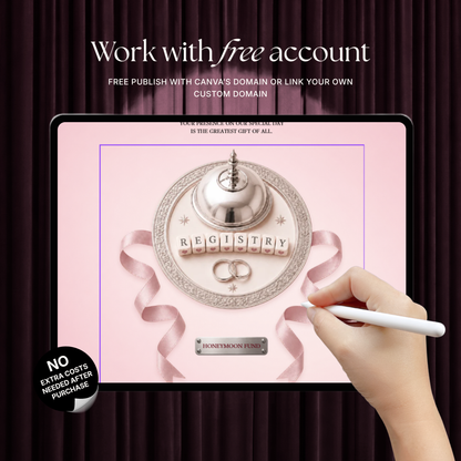 Blush Pink Photo Booth Wedding Website Template | Modern Wedding Invitation with RSVP, Music and Countdown Timer | Instant Download