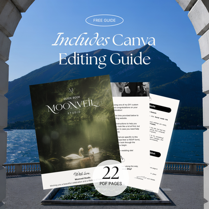 Navy & Dusty Blue Wedding Website Template with RSVP, Music and Countdown : Floral Classic Envelope Digital Invitation (Digital Download)