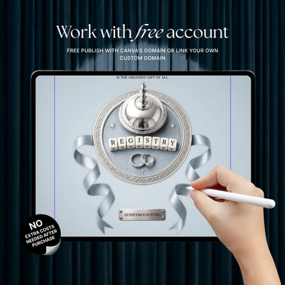 Dusty Blue Photo Booth Wedding Website Template | Modern Wedding Invitation with RSVP, Music and Countdown Timer | Instant Download
