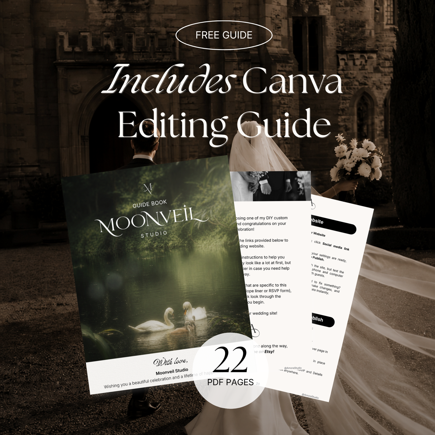 Brown & Ivory Wedding Website Template | Editable Invitation with RSVP, Music and Countdown Timer (Digital Download)