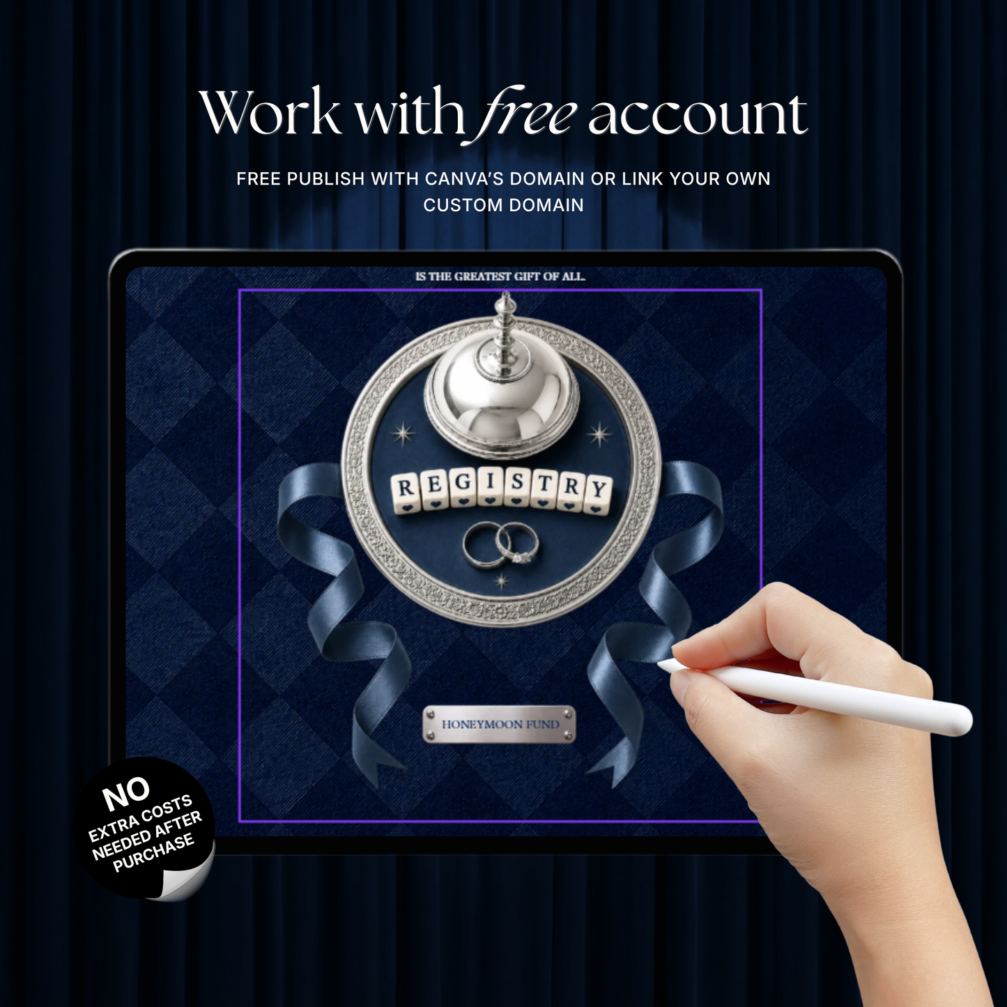 Navy Blue Photo Booth Wedding Website Template | Modern Wedding Invitation with RSVP, Music and Countdown Timer | Instant Download