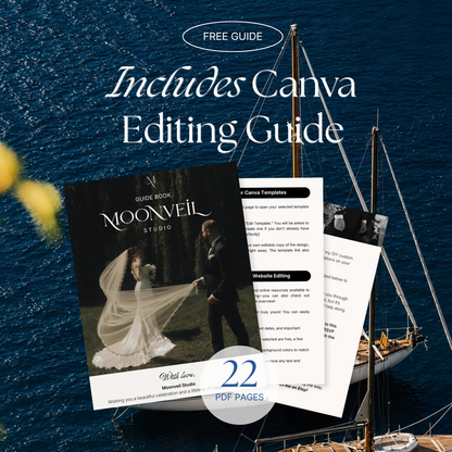 Navy & Dusty Blue Wedding Website Template | Editable Invitation with RSVP, Music and Countdown Timer (Digital Download)