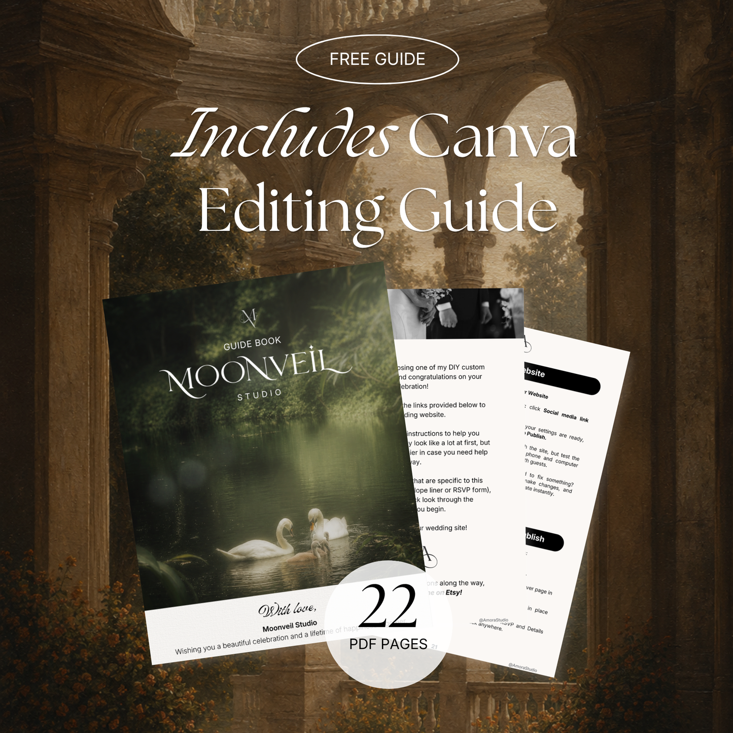 Old Money Wedding Website Template | Brown & Ivory Digital Wedding Invitation with RSVP, Music and Countdown Timer | Instant Download