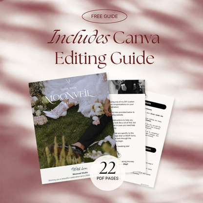 Burgundy & Ivory Wedding Website Template with RSVP | Old Money Digital Wedding Invitation | Instant Download
