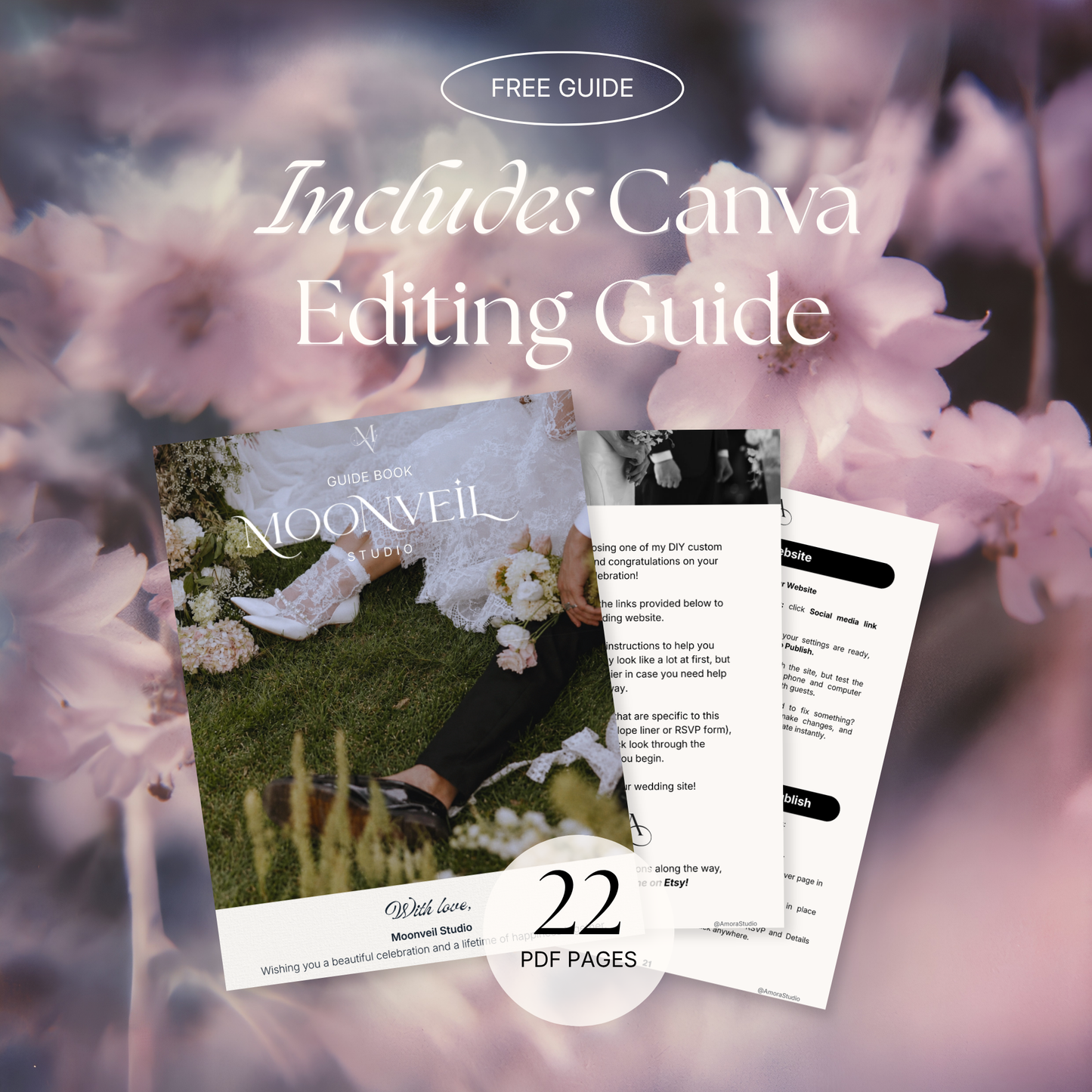 Pink Lilac Pastel Wedding Website Template with RSVP, Music and Countdown Timer | Editable Canva Website (Digital Download)