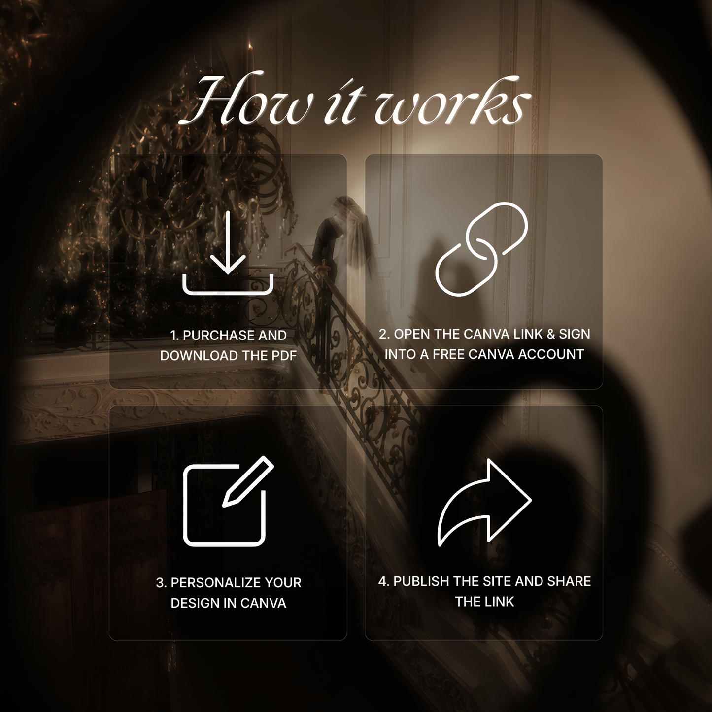 Ivory & Brown Old Money Wedding Website Template with RSVP, Music and Countdown Timer: Editable Canva Design (Digital Download)