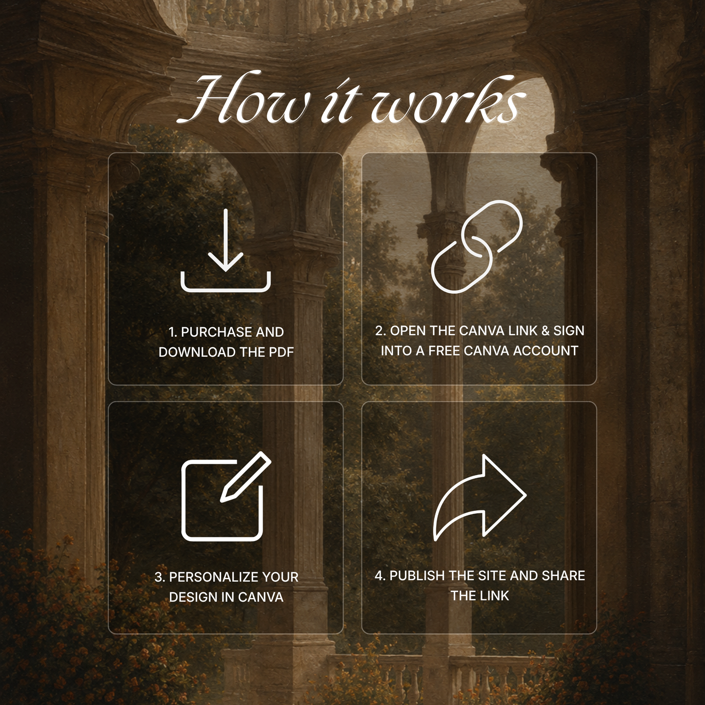 Old Money Wedding Website Template | Brown & Ivory Digital Wedding Invitation with RSVP, Music and Countdown Timer | Instant Download