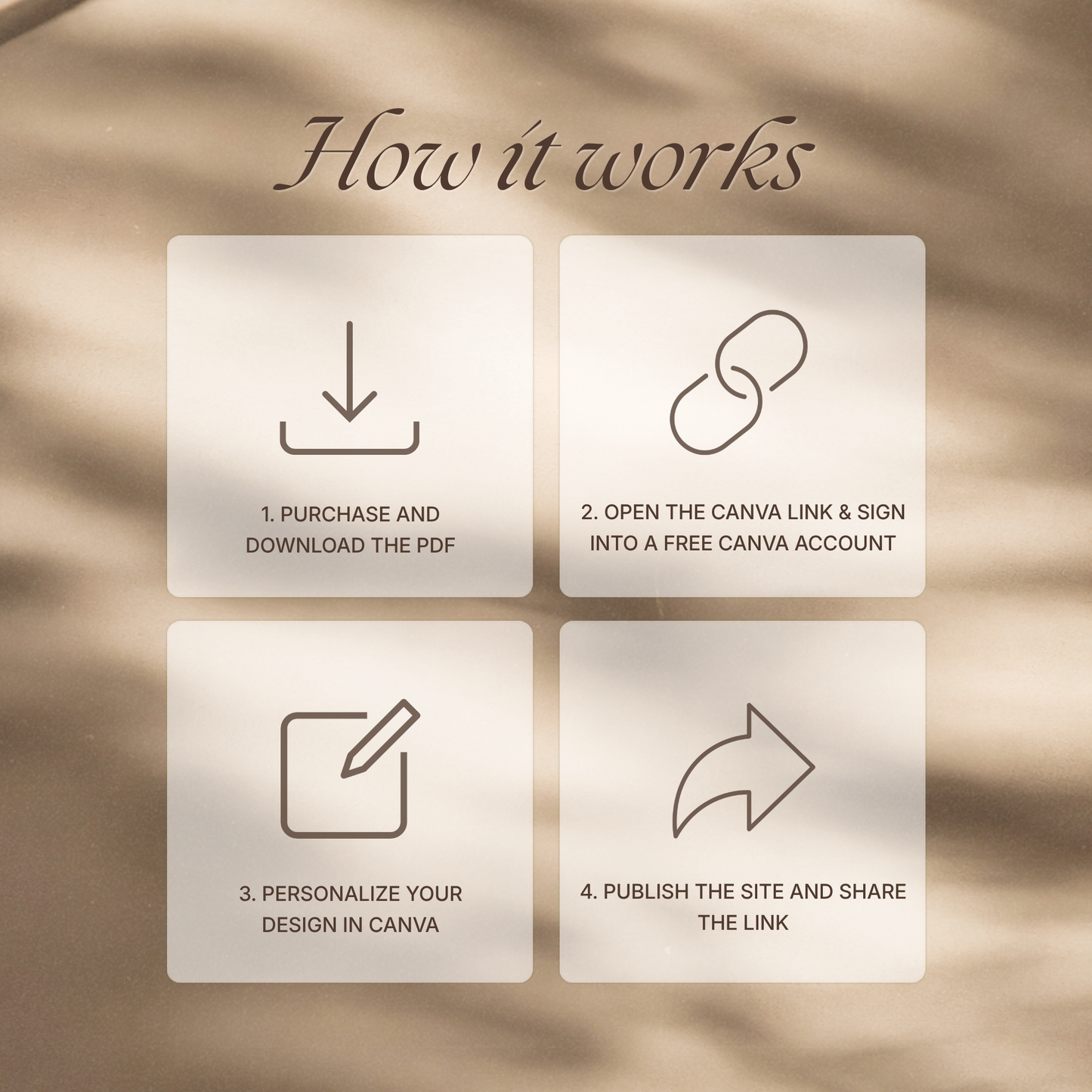 Brown & Ivory Wedding Website Template with RSVP, Music and Countdown Timer: Classic Floral Envelope Digital Invitation (Digital Download)