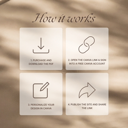 Brown & Ivory Wedding Website Template with RSVP, Music and Countdown Timer: Classic Floral Envelope Digital Invitation (Digital Download)