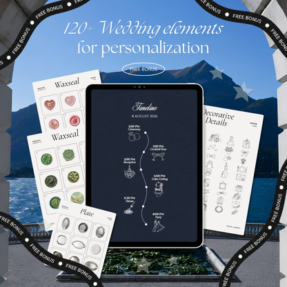 Navy & Dusty Blue Wedding Website Template with RSVP, Music and Countdown : Floral Classic Envelope Digital Invitation (Digital Download)
