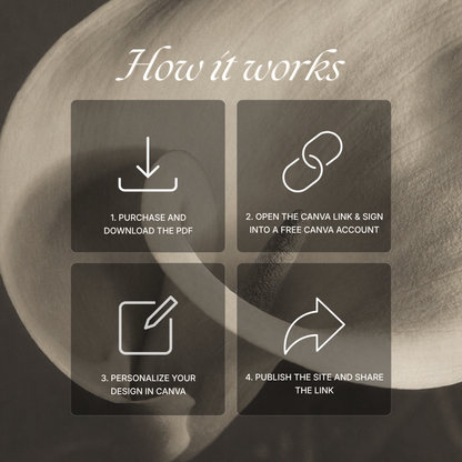 Ivory Minimal Wedding Website Template with RSVP, Music and Countdown Timer: Digital Wedding Template (Digital Download)