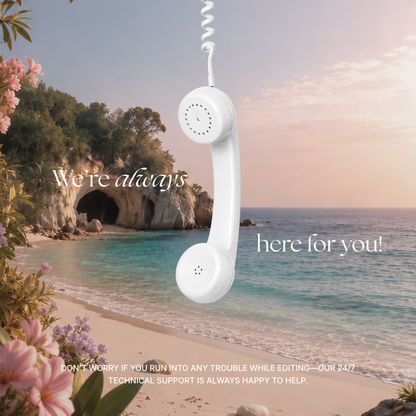 Blush Pink & Blue Wedding Website Template with RSVP, Music and Countdown | Floral Classic Envelope Digital Invitation (Instant Download)