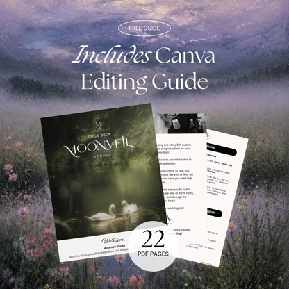 Pink Lilac Pastel Floral Wedding Website Template Canva | Wedding Invitation with RSVP, Music and Countdown Timer | Instant Download