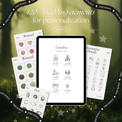 Olive Green & Burgundy Floral Wedding Website Template | Wedding Invitation with RSVP, Music and Countdown Timer | Instant Download