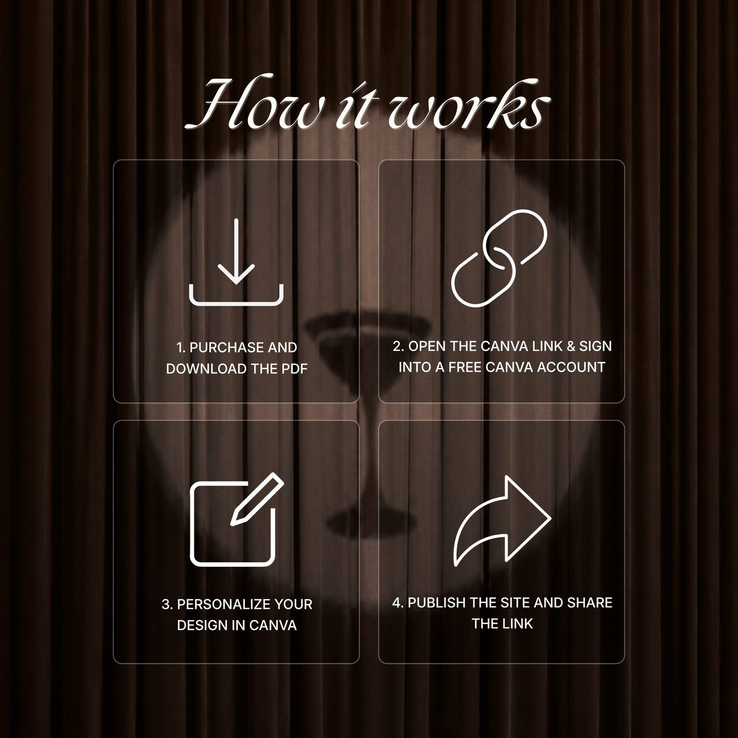 Brown Photo Booth Wedding Website Template | Modern Wedding Invitation with RSVP, Music and Countdown Timer | Instant Download