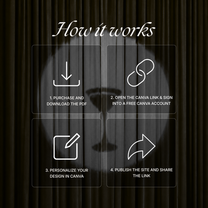 Ivory Photo Booth Wedding Website Template | Modern Wedding Invitation with RSVP, Music and Countdown Timer | Instant Download
