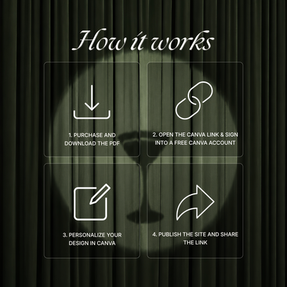 Sage Green Photo Booth Wedding Website Template | Modern Wedding Invitation with RSVP, Music and Countdown Timer | Instant Download