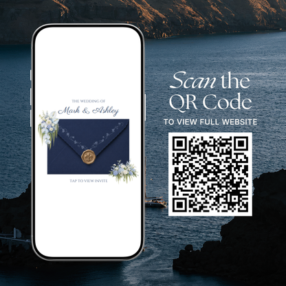 Navy & Dusty Blue Wedding Website Template with RSVP, Music and Countdown Timer | Digital Wedding Template (Digital Download)