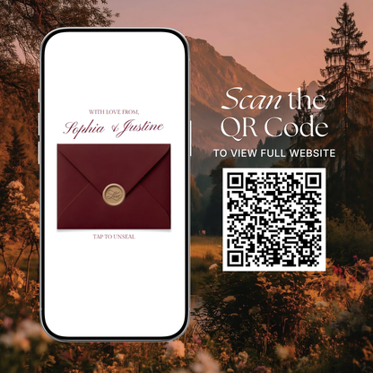 Burgundy & Ivory Wedding Website Template | Digital Wedding Invitation with RSVP, Music and Countdown Timer | Instant Download