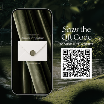 Olive Old Money Wedding Website Template : Classic Digital Wedding Invitation with RSVP, Music and Countdown Timer | Instant Download