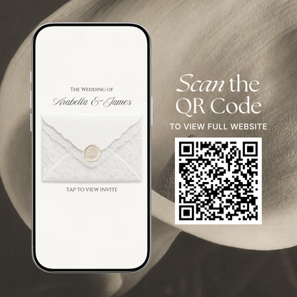 Ivory Minimal Wedding Website Template with RSVP, Music and Countdown Timer: Digital Wedding Template (Digital Download)