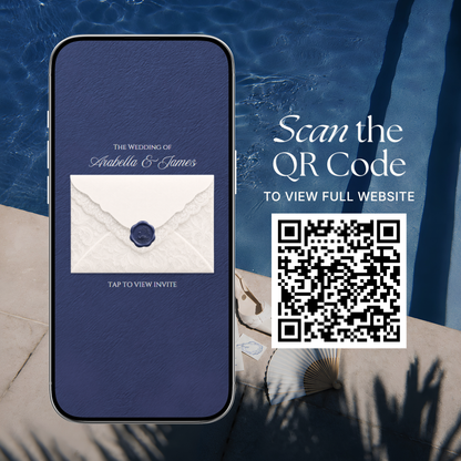 Navy & Dusty Blue Wedding Website Template with RSVP, Music and Countdown Timer: Website Wedding Template (Instant Download)
