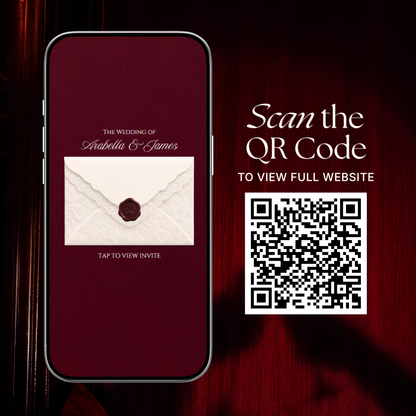 Burgundy & Ivory Wedding Website Template with RSVP, Music and Countdown Timer: Digital Wedding Template (Digital Download)