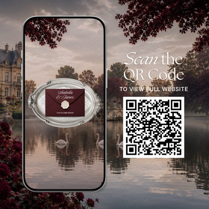Old Money Burgundy Wedding Website Template with RSVP, Music and Countdown Timer: Digital Invitation (Digital Download)