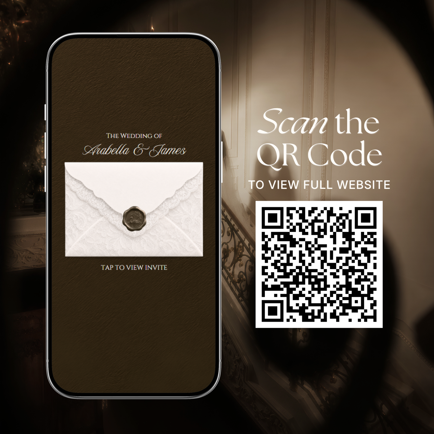 Ivory & Brown Old Money Wedding Website Template with RSVP, Music and Countdown Timer: Editable Canva Design (Digital Download)