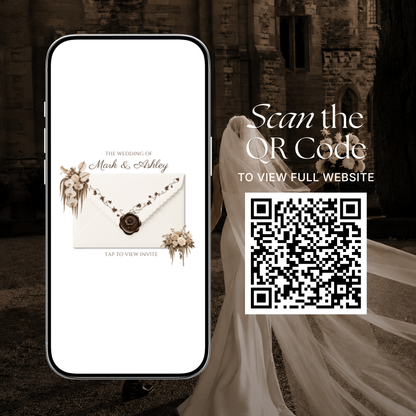 Brown & Ivory Wedding Website Template | Editable Invitation with RSVP, Music and Countdown Timer (Digital Download)