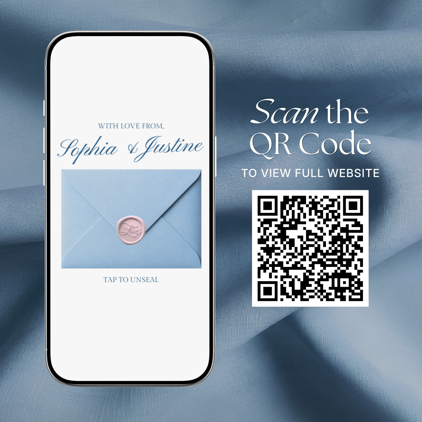 Blush Pink Blue Floral Wedding Website Template with RSVP, Music and Countdown Timer: Editable Canva Website (Digital Download)