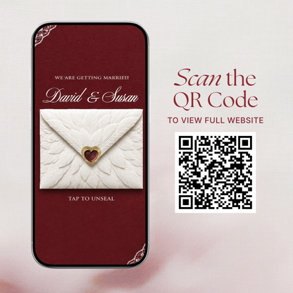 Ivory Burgundy Floral Wedding Website Template with RSVP, Music and Countdown Timer: Editable Canva Website (Digital Download)