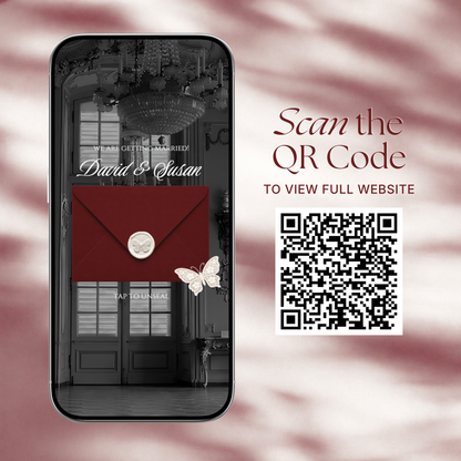 Burgundy & Ivory Wedding Website Template with RSVP | Old Money Digital Wedding Invitation | Instant Download