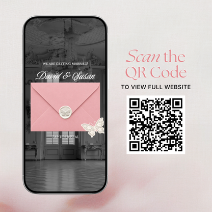 Pink & Ivory Floral Wedding Website Template with RSVP, Music and Countdown Timer: Wedding Invitations (Digital Download)