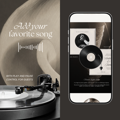 Ivory Minimal Wedding Website Template with RSVP, Music and Countdown Timer: Digital Wedding Template (Digital Download)