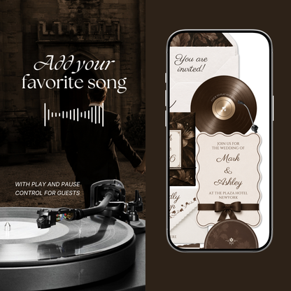 Brown & Ivory Wedding Website Template | Editable Invitation with RSVP, Music and Countdown Timer (Digital Download)
