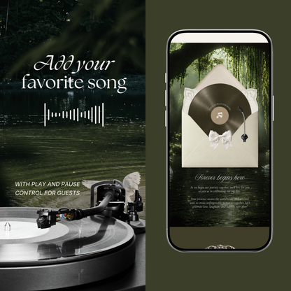 Olive Old Money Wedding Website Template : Classic Digital Wedding Invitation with RSVP, Music and Countdown Timer | Instant Download