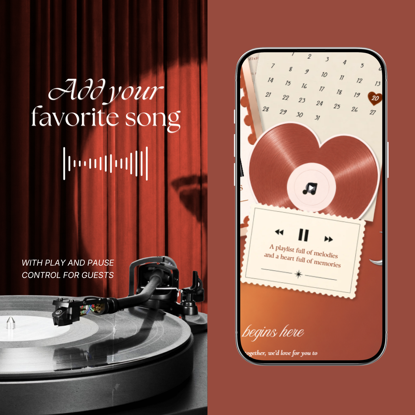 Burnt Orange Photo Booth Wedding Website | Modern Wedding Invitation with RSVP, Music and Countdown Timer | Instant Download