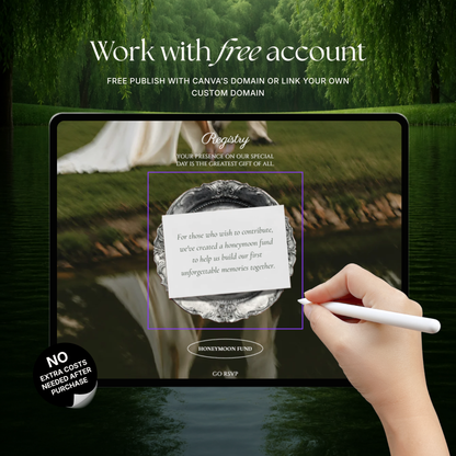 White & Green Wedding Website Template with RSVP, Music and Countdown Timer: Digital Wedding Template (Instant Download)