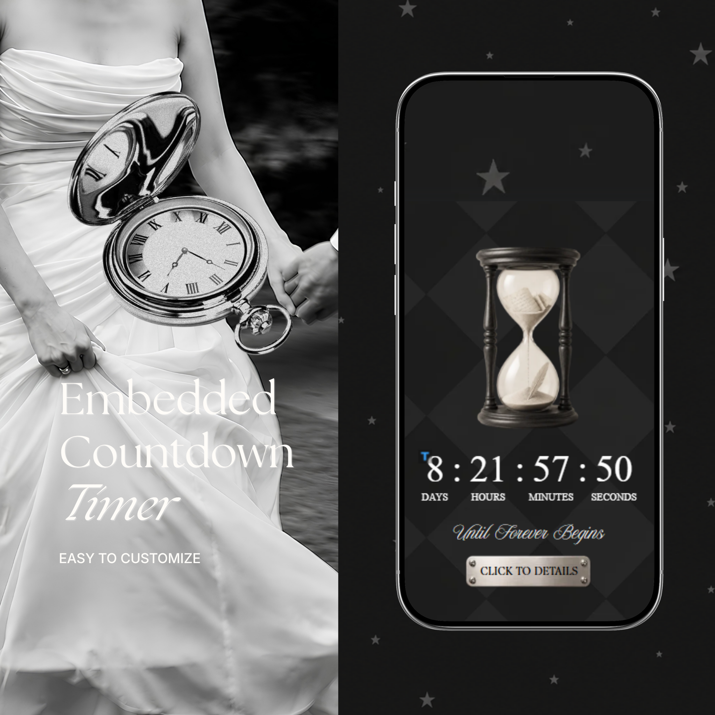 Black Photo Booth Wedding Website Template | Modern Wedding Invitation with RSVP, Music and Countdown Timer | Instant Download