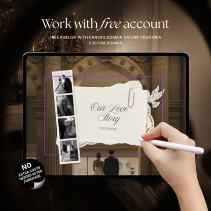 Ivory & Brown Old Money Wedding Website Template with RSVP, Music and Countdown Timer: Editable Canva Design (Digital Download)