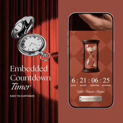 Burnt Orange Photo Booth Wedding Website | Modern Wedding Invitation with RSVP, Music and Countdown Timer | Instant Download