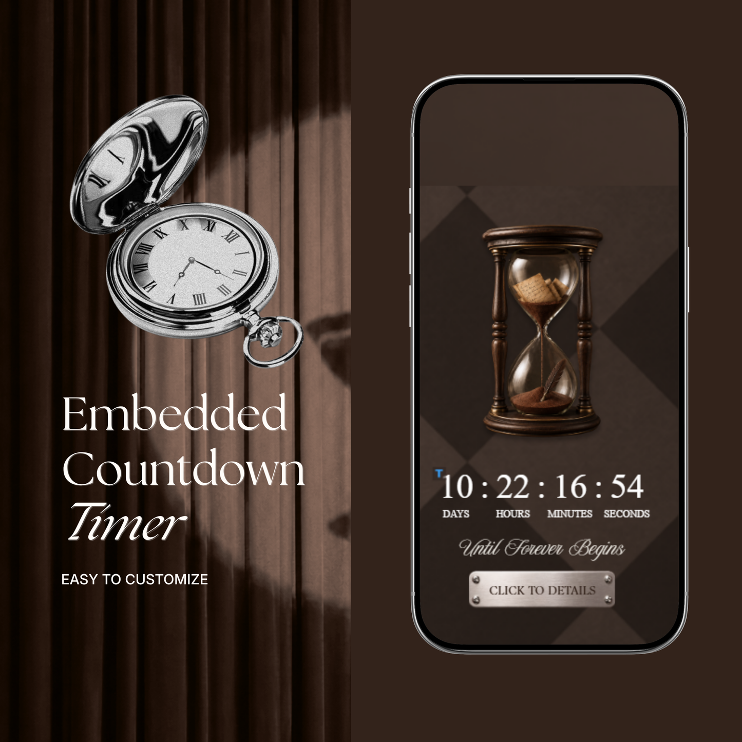 Brown Photo Booth Wedding Website Template | Modern Wedding Invitation with RSVP, Music and Countdown Timer | Instant Download