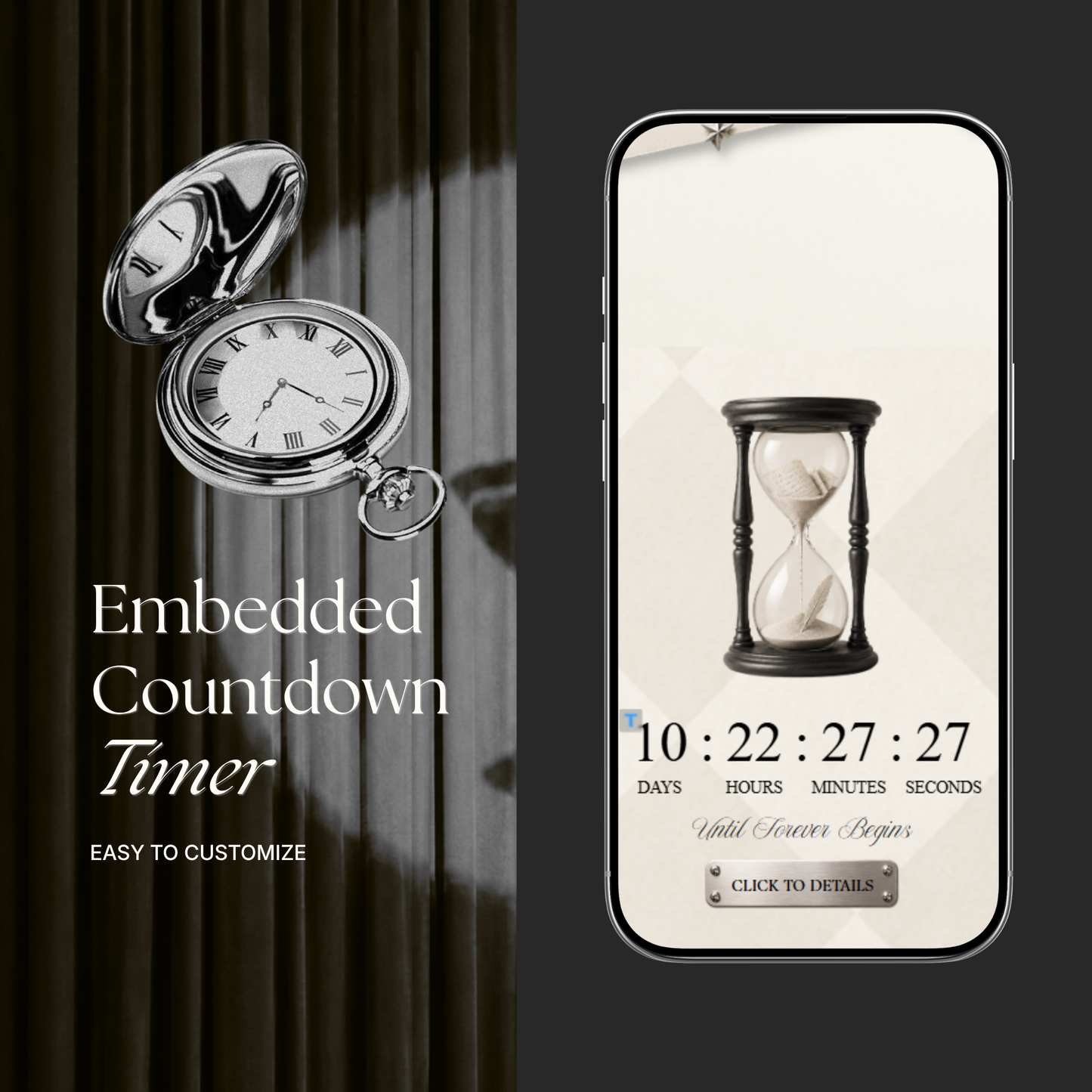 Ivory Photo Booth Wedding Website Template | Modern Wedding Invitation with RSVP, Music and Countdown Timer | Instant Download