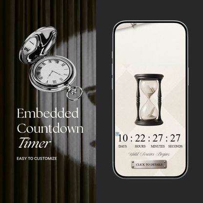 Ivory Photo Booth Wedding Website Template | Modern Wedding Invitation with RSVP, Music and Countdown Timer | Instant Download