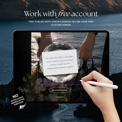 Navy & Dusty Blue Wedding Website Template with RSVP, Music and Countdown Timer | Digital Wedding Template (Digital Download)