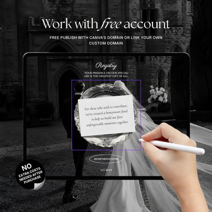 White & Black Floral Wedding Website Template | Editable Invitation with RSVP, Music and Countdown Timer (Digital Download)